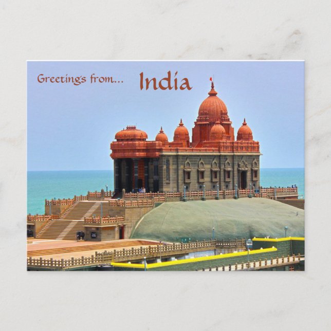 Postal Monumento del Vivekananda Rock Kanyakumari India (Anverso)