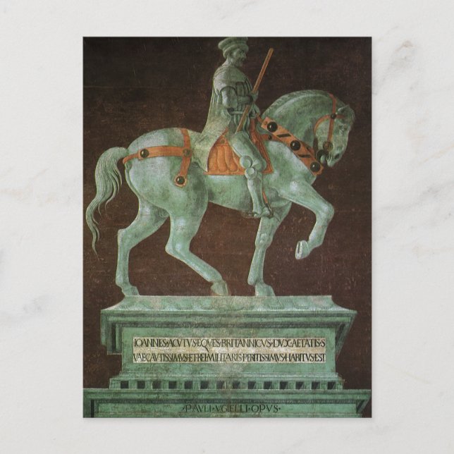 Postal Monumento ecuestre a Sir John Hawkwood, Uccello (Anverso)