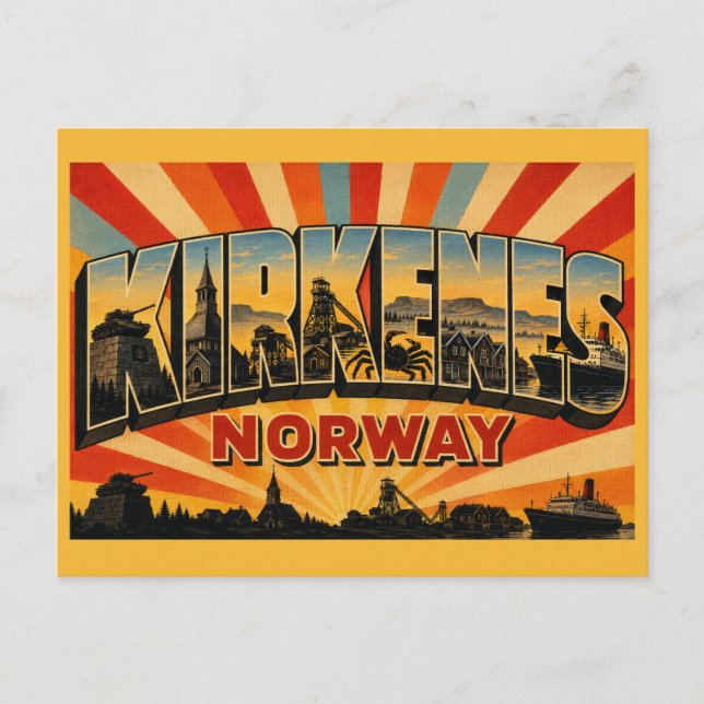 Postal Monumento Kirkenes Noruega (Anverso)