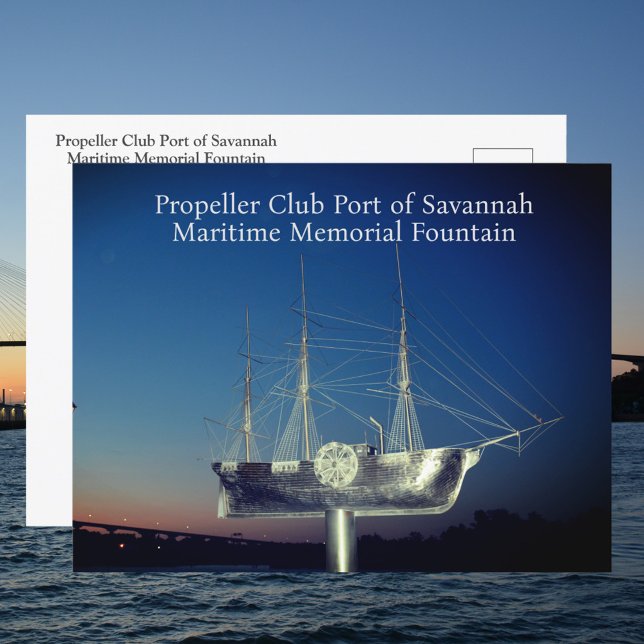 Postal Monumento Marítimo Savannah GA Fotográfico (Subido por el creador)