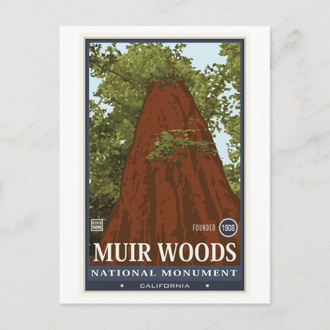 Postal Monumento nacional a Muir Woods 3 (Anverso)