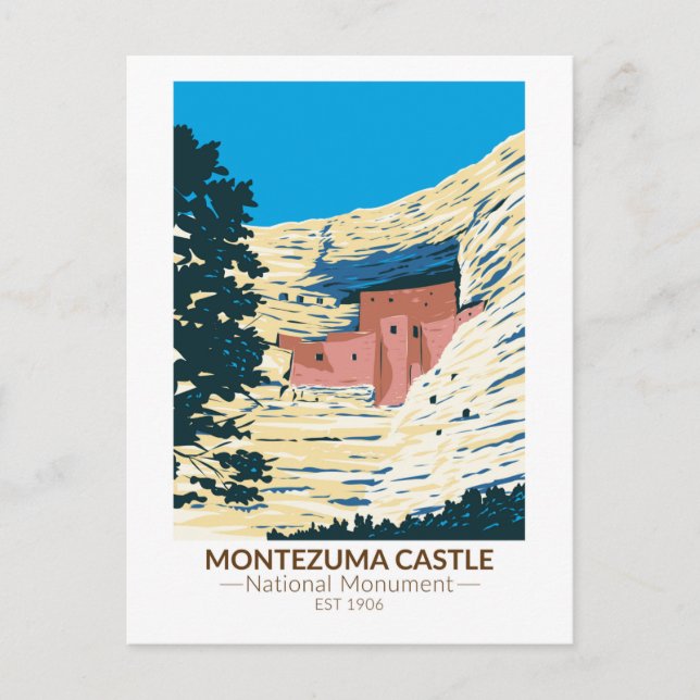 Postal Monumento nacional al castillo de Montezuma (Anverso)