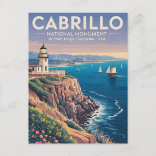 Postal Monumento Nacional Cabrillo Arte Vintage de San