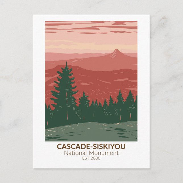 Postal Monumento Nacional de Cascade Siskiyou (Anverso)