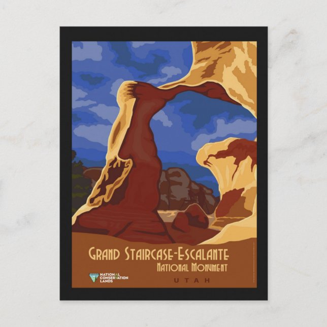 Postal Monumento nacional de la Poster de Viajes de Utah  (Anverso)