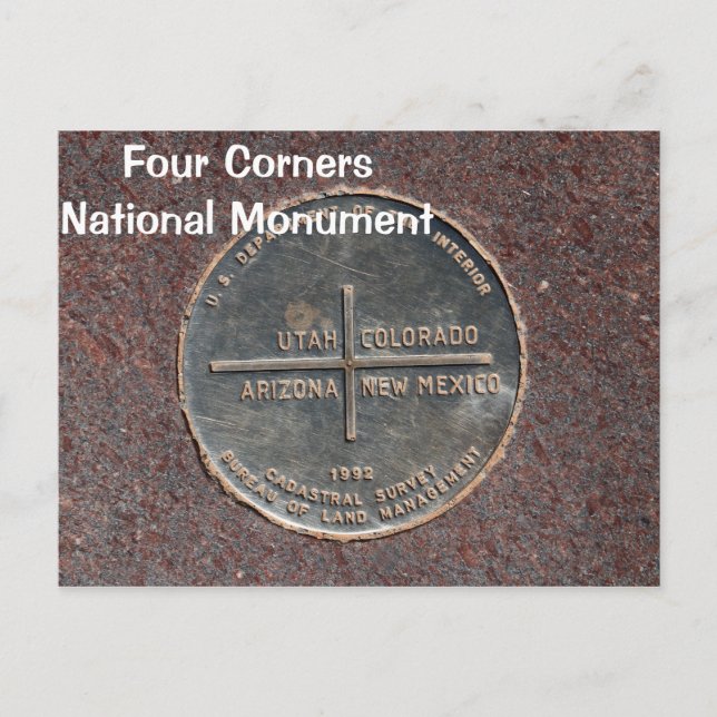 Postal Monumento nacional de los cuatro rincones (Anverso)