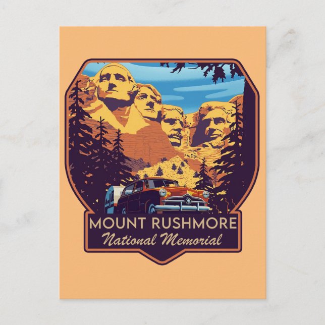 Postal Monumento Nacional de Mount Rushmore (Anverso)