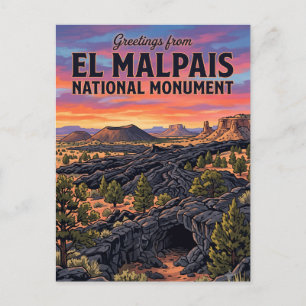 Postal Monumento Nacional El Malpais Nuevo México