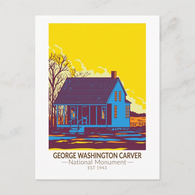 Postal Monumento Nacional George Washington Carver Vintag (Anverso)