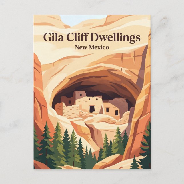 Postal Monumento Nacional Gila Cliff Dwellings EE. UU. (Anverso)