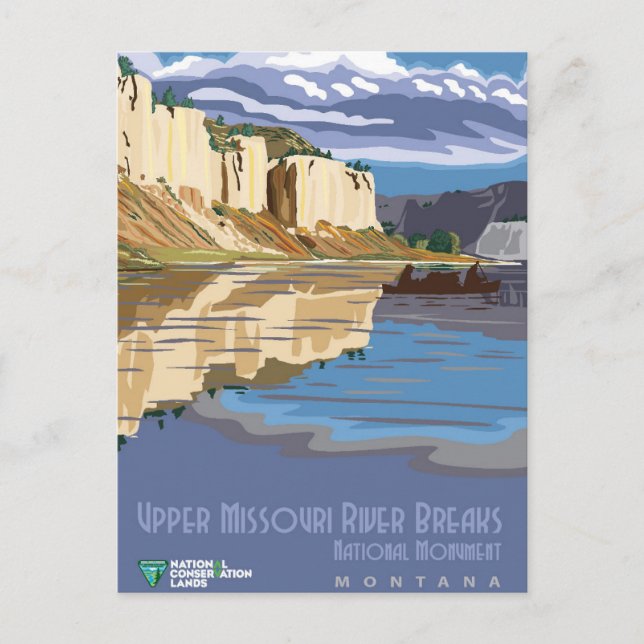 Postal Monumento Nacional Missouri River Breaks Montana  (Anverso)