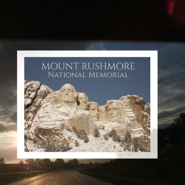 Postal Monumento Nacional Monte Rushmore, nieve invernal (Subido por el creador)
