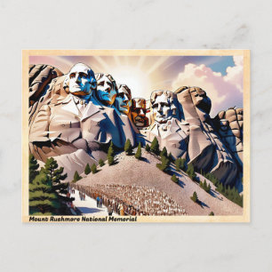 Postal Monumento Nacional Monte Rushmore Vintage