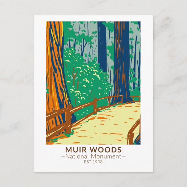Postal Monumento nacional Muir Woods California Vintage (Anverso)