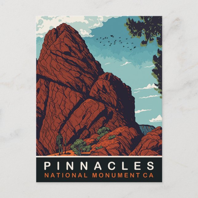 Postal Monumento Nacional Pinnacles, CA, Viajes (Anverso)