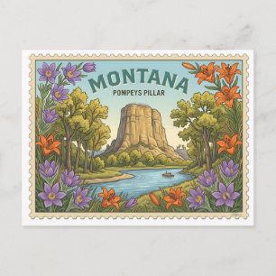 Postal Monumento Nacional Pompeys Pillar Montana Antiguo