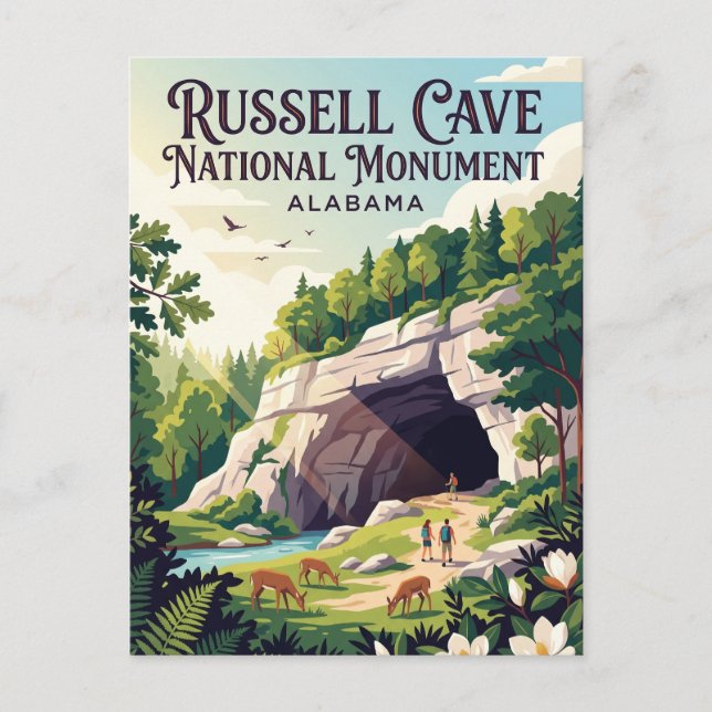 Postal Monumento Nacional Russell Cave Alabama (Anverso)