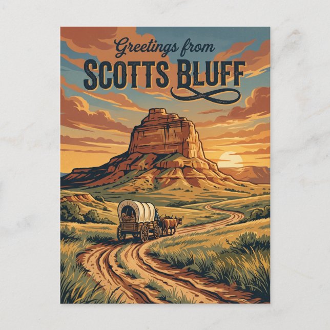 Postal Monumento Nacional Scotts Bluff EE. UU. (Anverso)