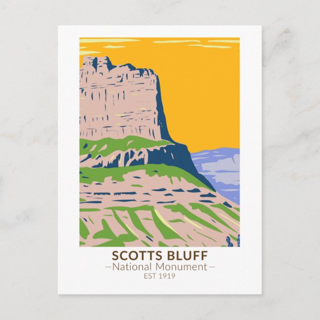 Postal Monumento Nacional Scotts Bluff Nebraska Vintage (Anverso)