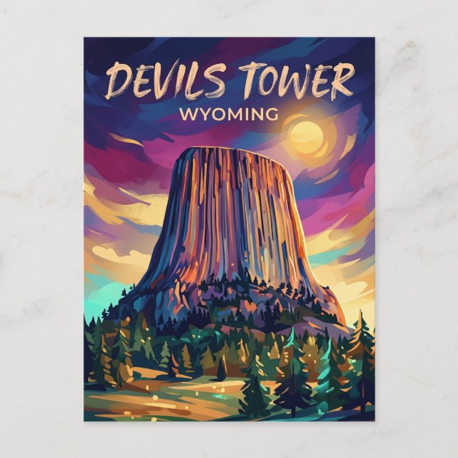 Postal Monumento Nacional Torre del Diablo EE. UU. (Anverso)