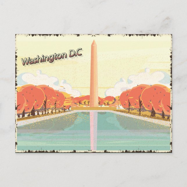 Postal Monumento Vintage Washington D.C. (Anverso)