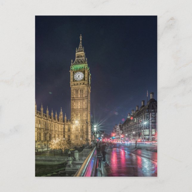 Postal Monumentos | Big Ben de noche (Anverso)