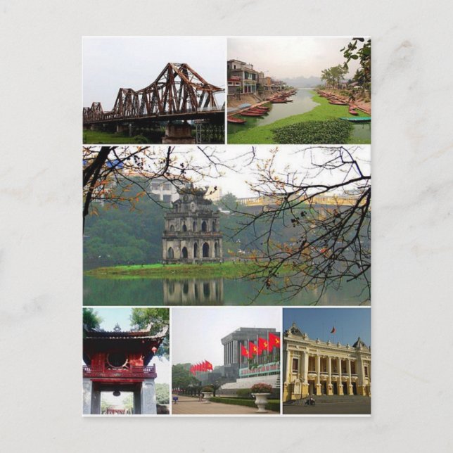 Postal Monumentos de Hanoi postales, Vietnam (Anverso)