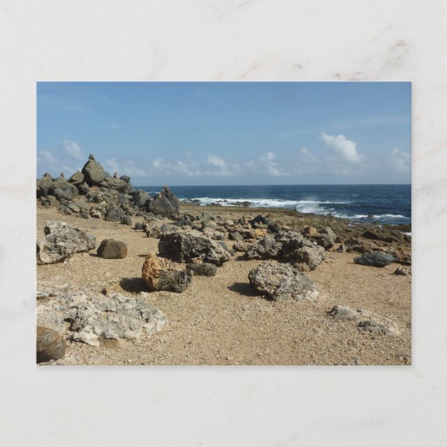 Postal Monumentos de rock en la costa de Aruba (Anverso)