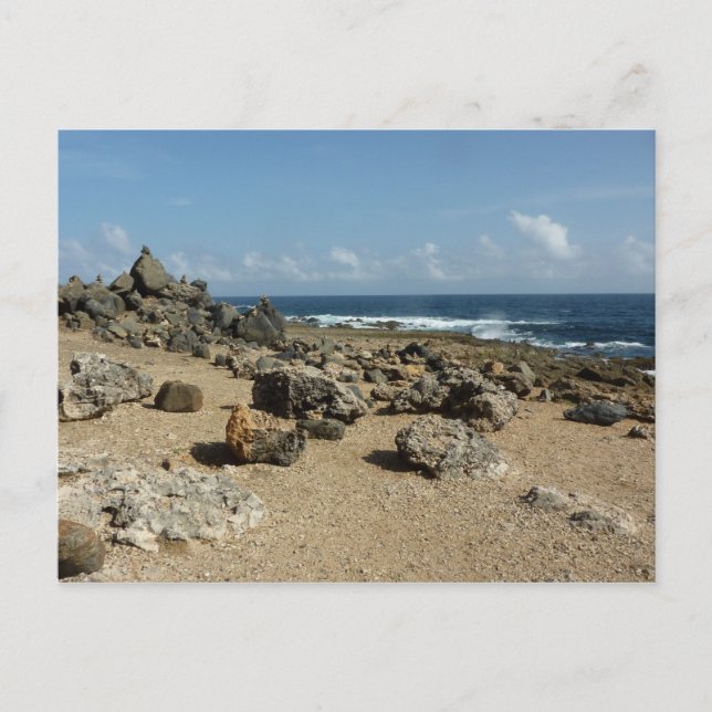 Postal Monumentos de rock en la costa de Aruba (Anverso)