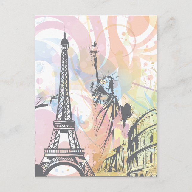 Postal Monumentos del mundo (Anverso)