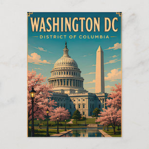 Postal Monumentos y horizonte del Capitolio de Washington