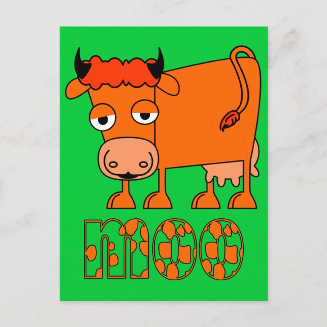 Postal Moo - Vaca jengibre (Anverso)