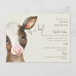 Postal Moo-ving en pronto Cow es un chico Baby Shower