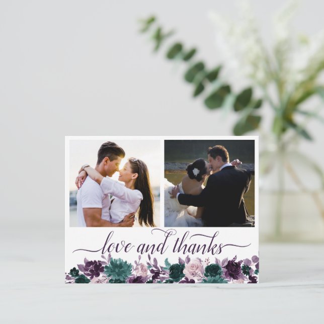 Postal Moody Boho | Eggplant Purple 2 Foto Gracias (Anverso de pie)