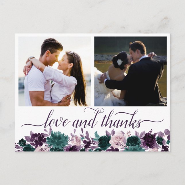 Postal Moody Boho | Eggplant Purple 2 Foto Gracias (Anverso)