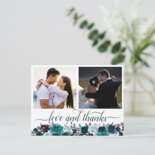 Postal Moody Boho   Foto Verde azulada y Purple 2 Gracias