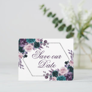 Postal Moody Boho   Oberenjm Plum Purple Mauve Bouquet