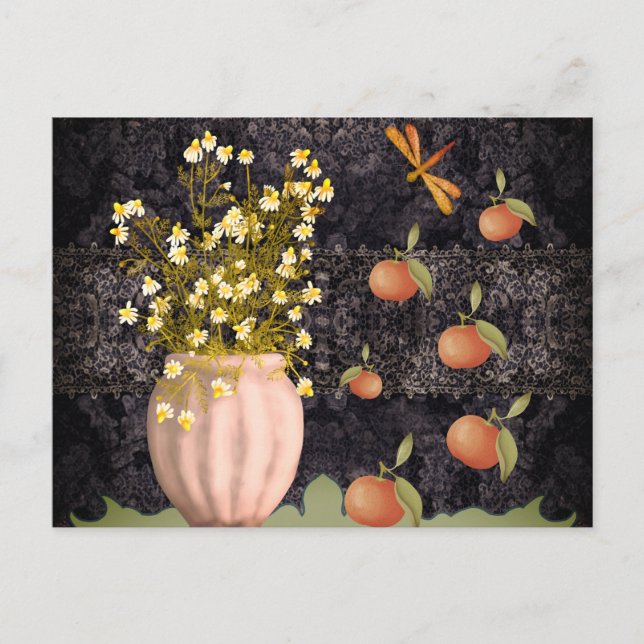 Postal Moody Floral decorativa (Anverso)