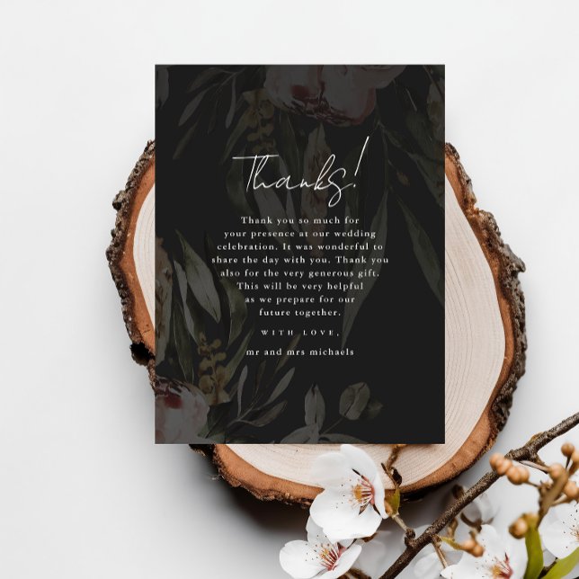 Postal Moody Floral Overlay Boda Foto Gracias (Subido por el creador)