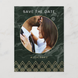 Postal Moody Hues Marble verde esmeralda salva la fecha