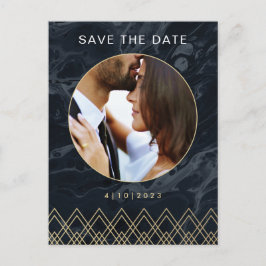 Postal Moody Hues Midnight Blue Marble Save the Date