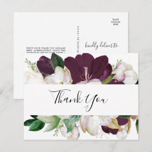 Postal Moody Purple Blooms Gracias Postcard
