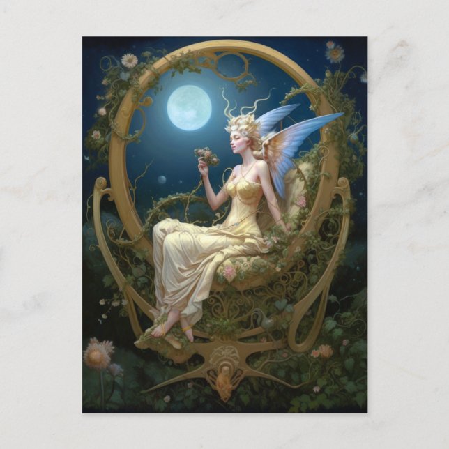 Postal Moon Angel Fantasy Art (Anverso)