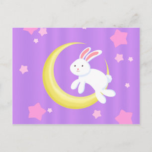 Postal Moon Bunny Stars