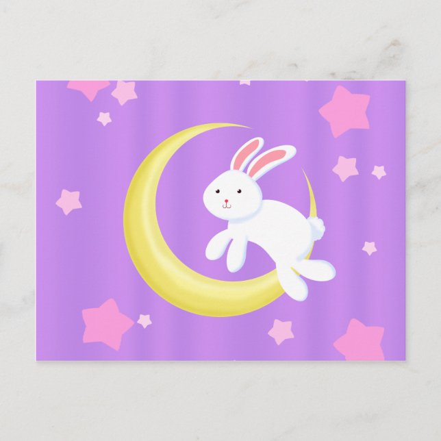 Postal Moon Bunny Stars (Anverso)