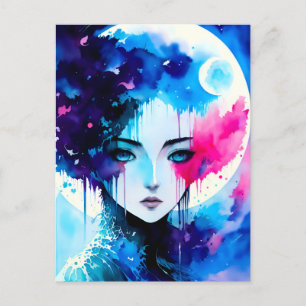Postal Moon Child Anime Fantasy Art
