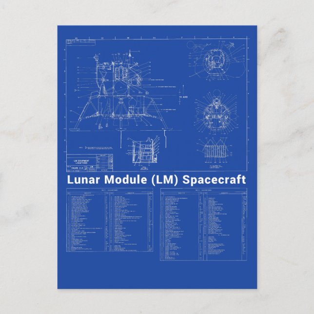 Postal Moon Lander Lunar Module (LM) Blueprint (Anverso)