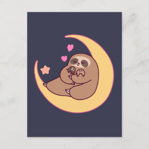 Postal Moon Mama Sloth y Babies