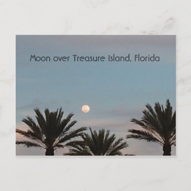 Postal Moon over Treasure Island Florida Postcard (Anverso)