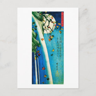 Postal Moon Over Waterfall Hiroshige Bella Artes japonés